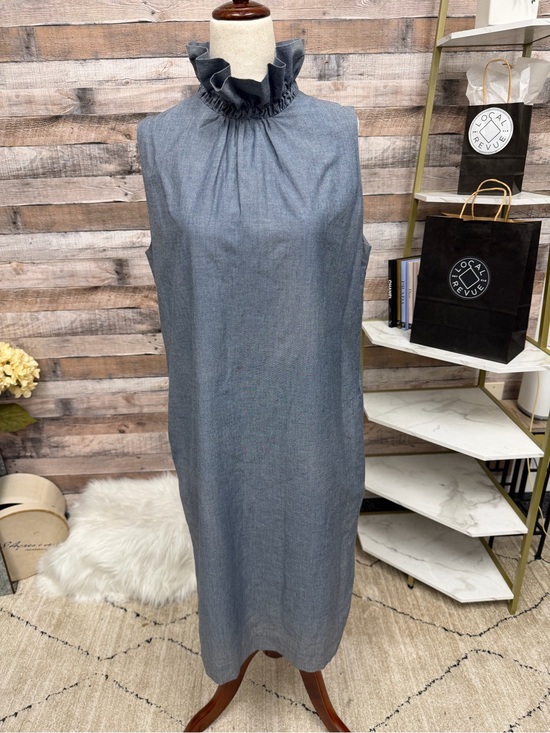 Banana Republic Dresses & Skirts - Banana Republic Chambray Ruffle Neck Sleeveless Dress 8
